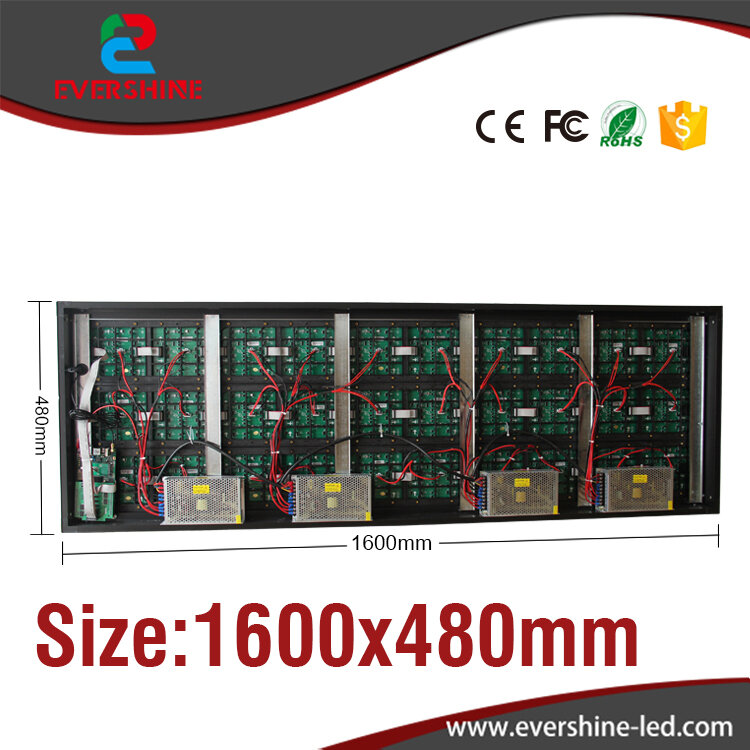 Outdoor full-color P5 LED display size 63''x19'' advertising video screen SMD2727 3in1 RGB led board