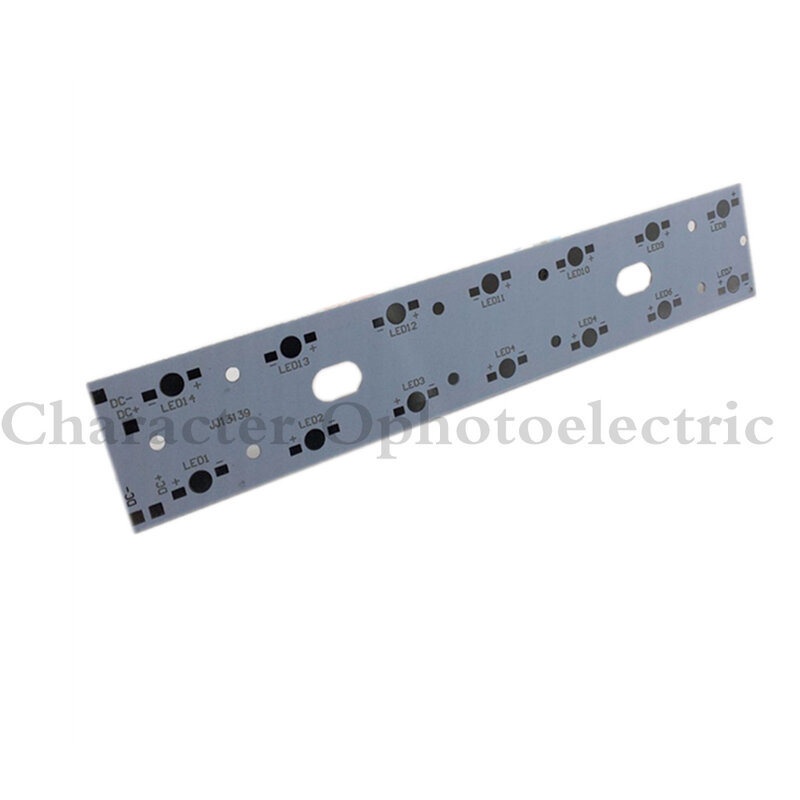 257mm x 47mm Aluminium PCB Circuit Board for 10PCS x 1W,3W,5W LED In Series