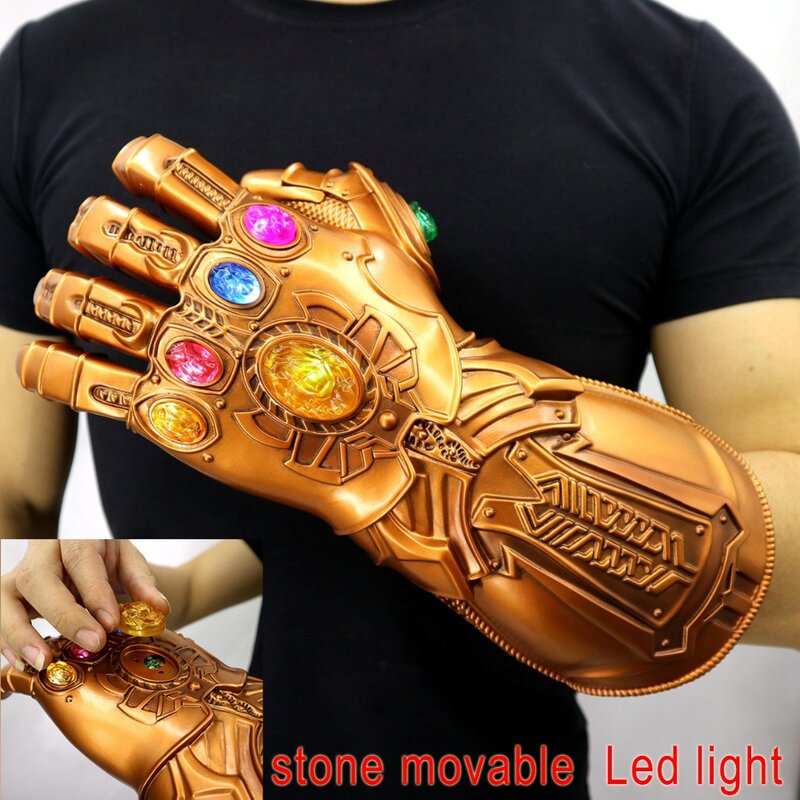 Los Vengadores: final Thanos guantelete del infinito guantes piedra móvil de luz Led infinito guerra guante vengadores Thanos guante mano desgaste