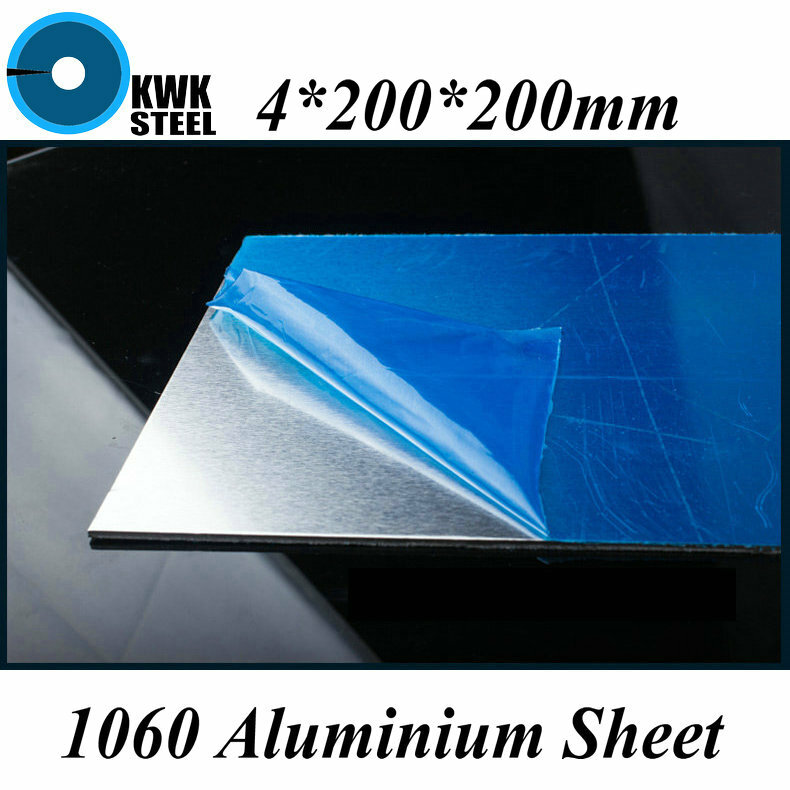 4x200x200mm 알루미늄 1060 시트 순수 알루미늄 플레이트 DIY 재료 무료 배송, 순수 알루미늄 플레이트