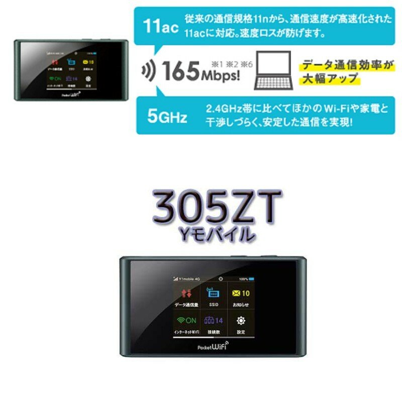 ZTE ワイヤレス 305ZT モバイルホットスポット