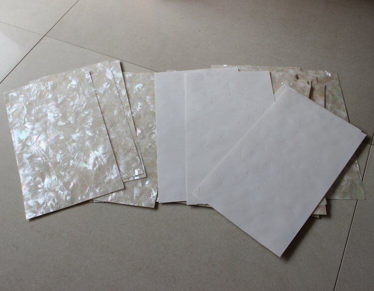Белый жемчужный ламинированный лист класса AAA с мозаичным рисунком, с покрытием, оболочкой, бумагой, ювелирными украшениями, искусственная инкрустация гитары