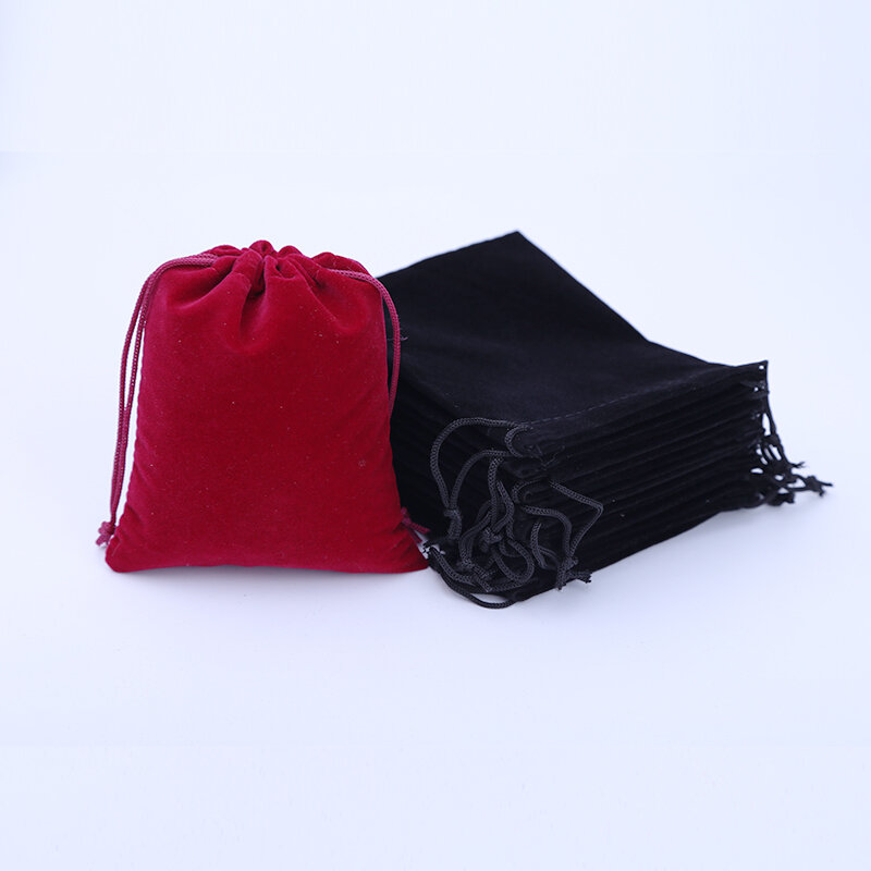 Bolsas de veludo para joias, coloridas, com cordão, para presentes e bolsas, 6x7, 7x9, 8x10, 10x12cm