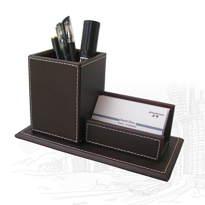 Kingfom – organiseur de bureau avec porte-stylo et porte-cartes de visite, boîte à Notes en papier, tapis de souris, papeterie