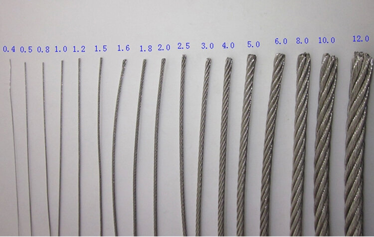 Corda de aço inoxidável 100mm-0.6mm de diâmetro, estrutura 7x7, cabo de levantamento para pesca, mais suave