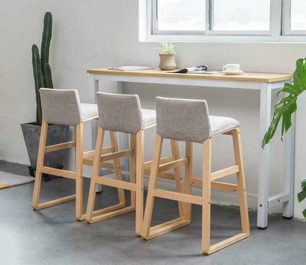 Sgabello da bar in legno massello Nordic Moderno e minimalista anteriore divano sgabello da bar seggiolone