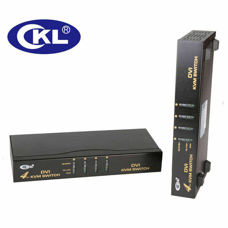 Interruptor USB DVI KVM de 4 puertos, conmutador de teclado, ratón, Monitor de PC, con Audio y escaneo automático, compatible con 1920x1200, CKL-94D de Metal DDC2B