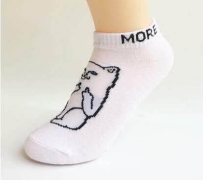 Strass fedex meias curtas de algodão confortáveis, verão rápido, meias femininas, homem, gato, tornozelo, 3 cores, 100