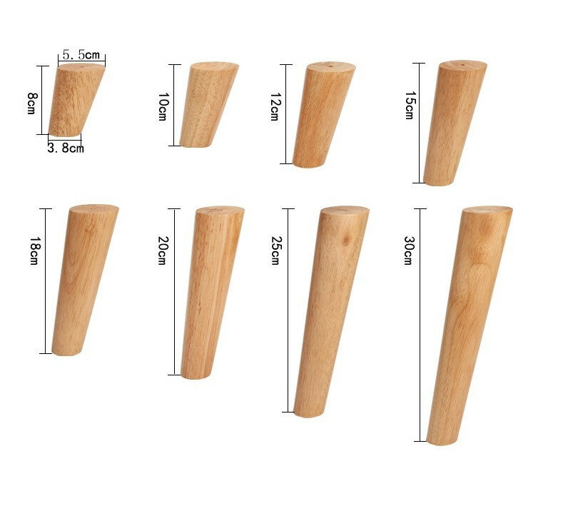 Pieds de meuble en bois de chêne massif, style nordique, pieds de table basse, pièces de meubles, canapé, thé, armoire, 12cm, 4 pièces, 6 pièces