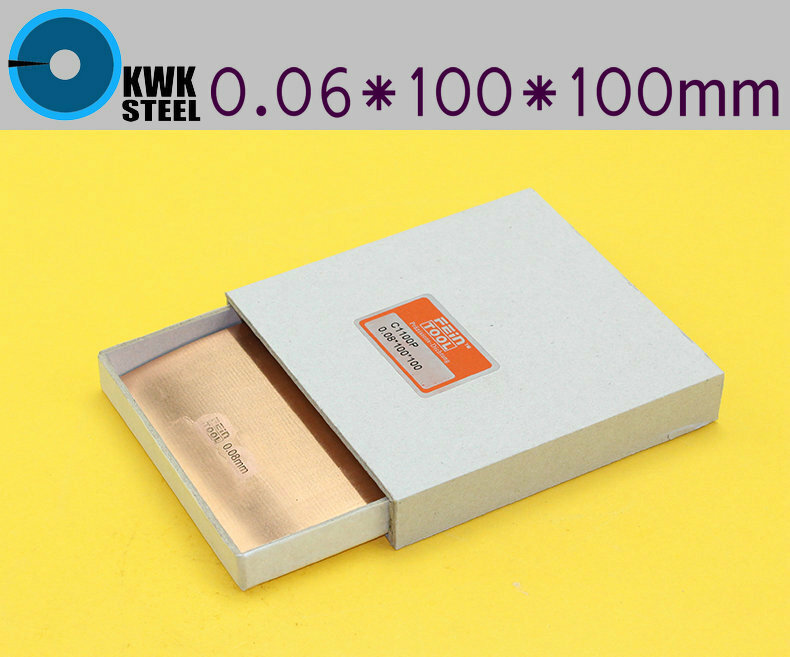 Copper Strips 0.06mm * 100mm *100mm Pure Cu Sheet  Plate High Precision 10pc Pure Copper Made in Germany