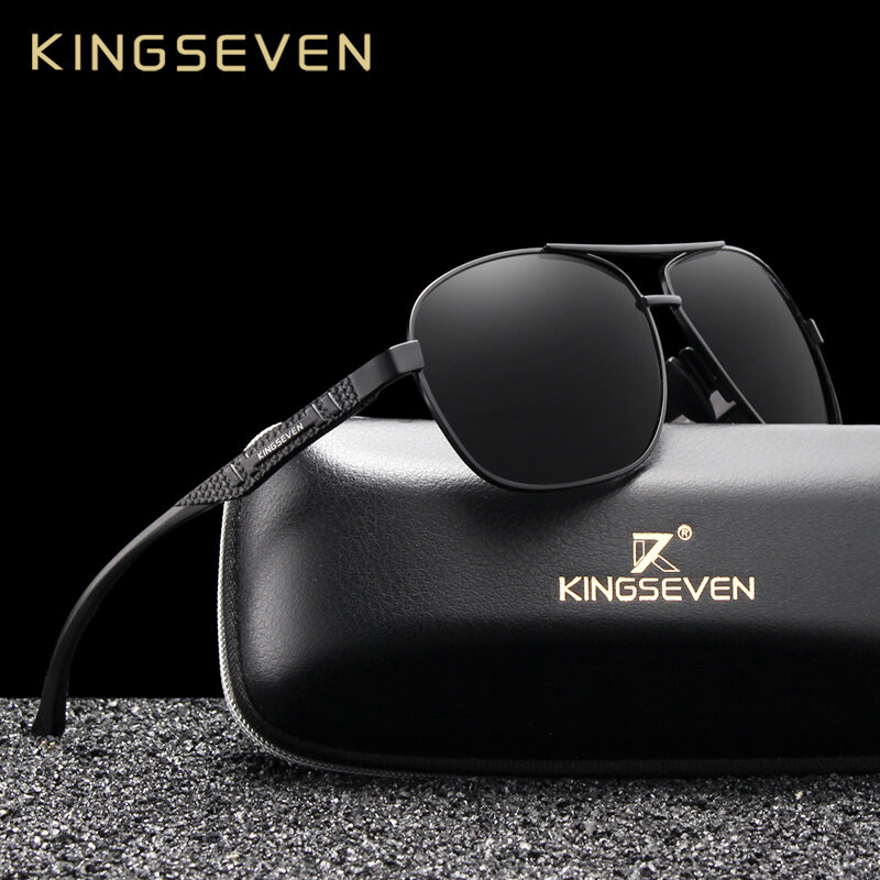 KINGSEVEN 2023 Брендовые мужские алюминиевые солнцезащитные очки поляризованные UV400 зеркальные Мужские очки для защиты глаз женские мужские очки Oculos de sol
