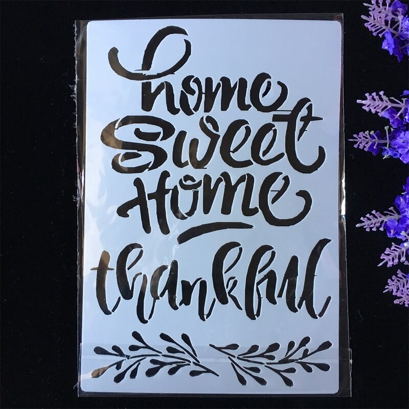 New Home Sweet Words stencil per stratificazione fai-da-te pittura Scrapbook colorazione goffratura Album modello di carta decorativa