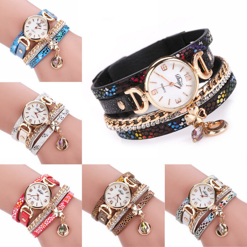Bracelete feminino com pulseira bracelete wrap leopardo cristal couro