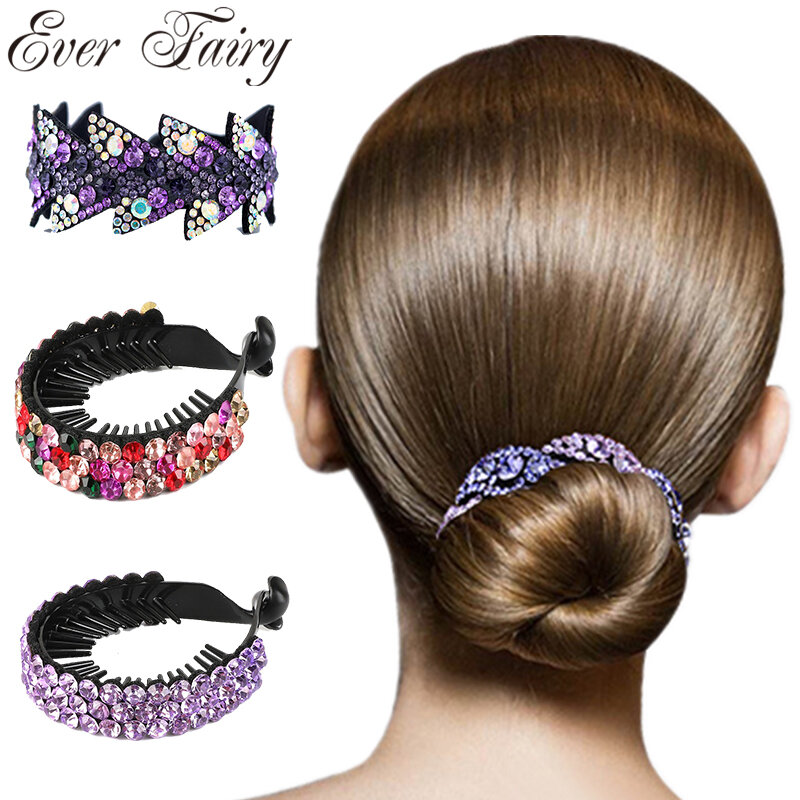 Fashion Rhinestone Flower Hair Claws Bands For Women Hair Accessories Ladies Hairpin Bird Nest Floral Twist Hair Clips For Girls