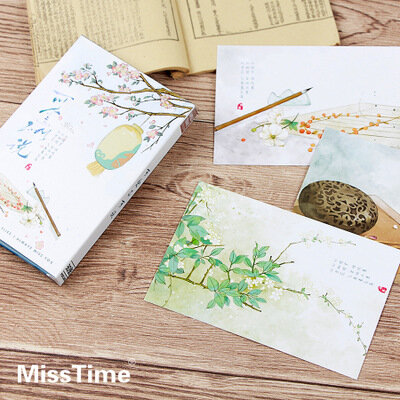 Tarjeta Postal China Antigua, tarjetas de felicitación y deseos de belleza, regalos de Navidad y Año Nuevo, lote de 30 hojas