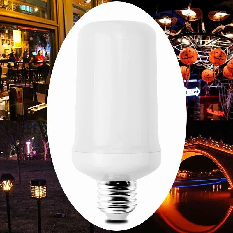 Ampoule LED à dissipation thermique, effet de flamme, 2W 3W 5W E27 E26 E14, 85-265V, effet d'émulation scintillante, lampe décorative