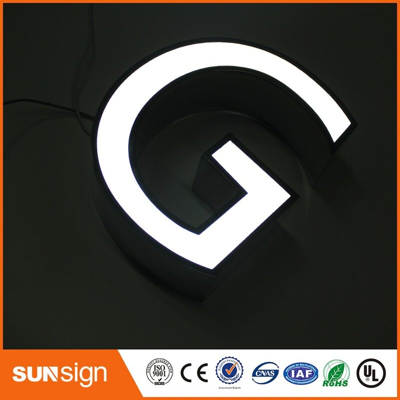 Panneaux publicitaires illuminés par LED, lettres de chaîne personnalisées