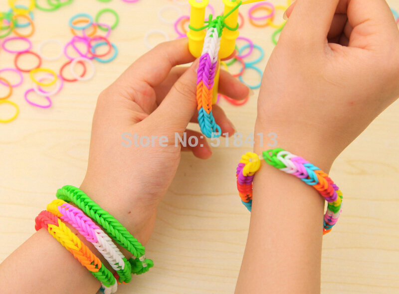 Diy Handmade toy Beaded Couples Weaving Personality Rubber Band Color Ms Girlfriends Hair Rope Multilayer Hand String Girl Toys