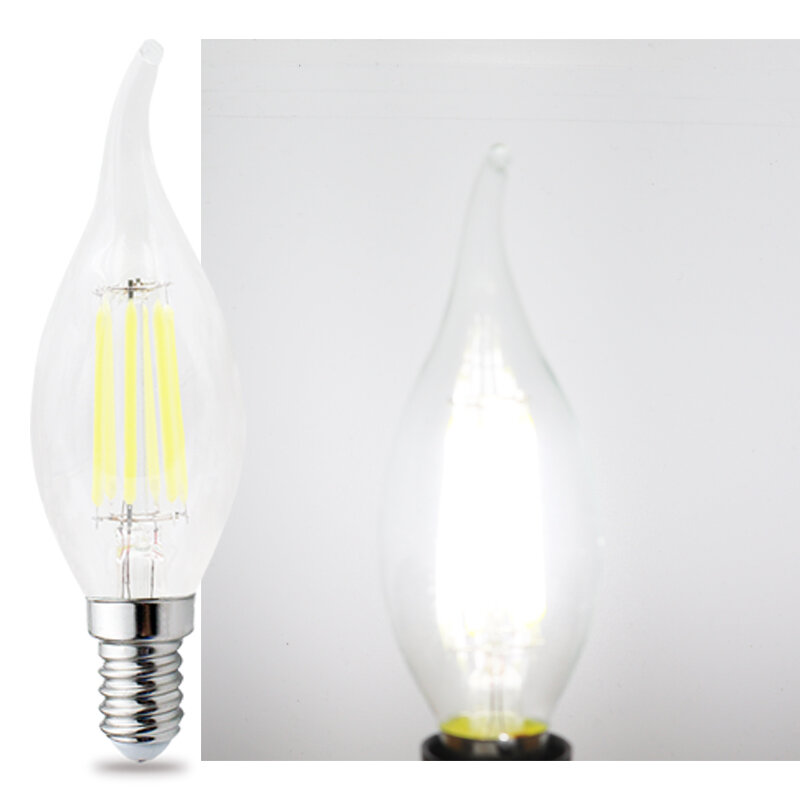 Confezione da 10 lampadine a LED dimmerabili JCKing Led Candle lampadine a filamento Vintage E14E12 Retro Dimming 110V 220V lampada per lampadario Lighti