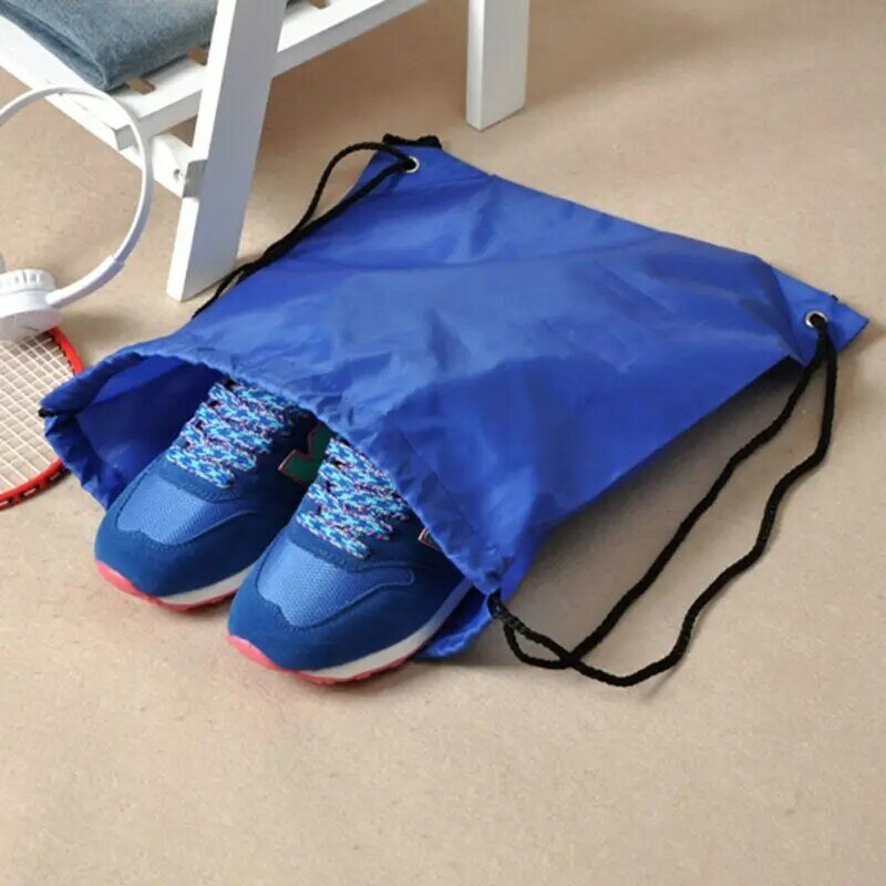 100 pcs High Quality Nylon Drawstring Bag Beach Bag Women Men Travel Storage Package Teenagers Backpack Femme 7 Colors
