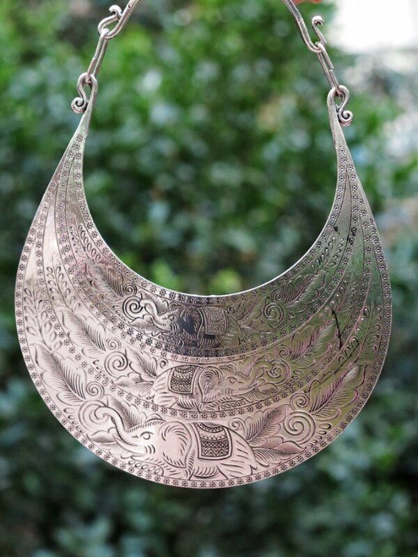 6 видов конструкций с большим крутящим моментом Miao серебряное уникальное ожерелье для шоу на сцене этническое модное винтажное ожерелье с вышивкой
