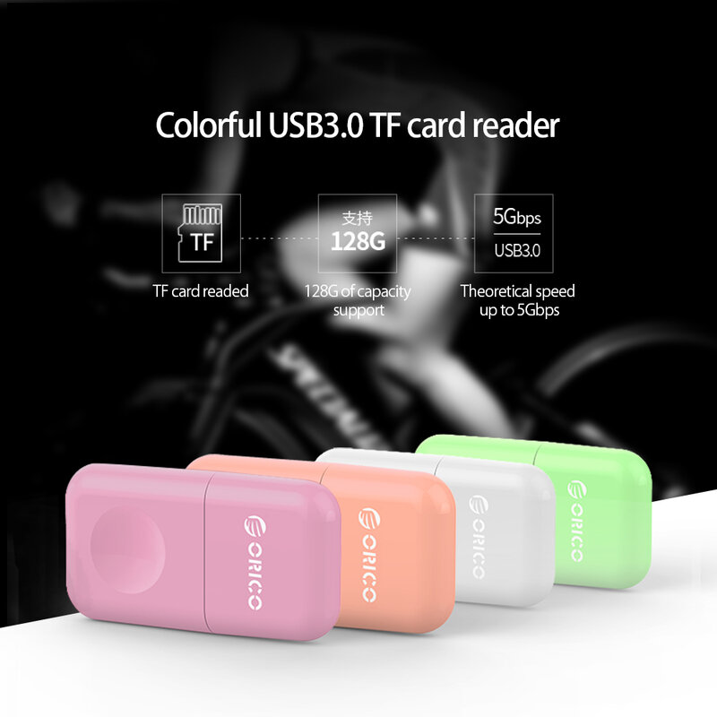 Orico usb 3.0 tipo-c leitor de cartão otg, para micro tf flash inteligente, adaptador de cartão de memória, acessórios para laptop para macbook pro