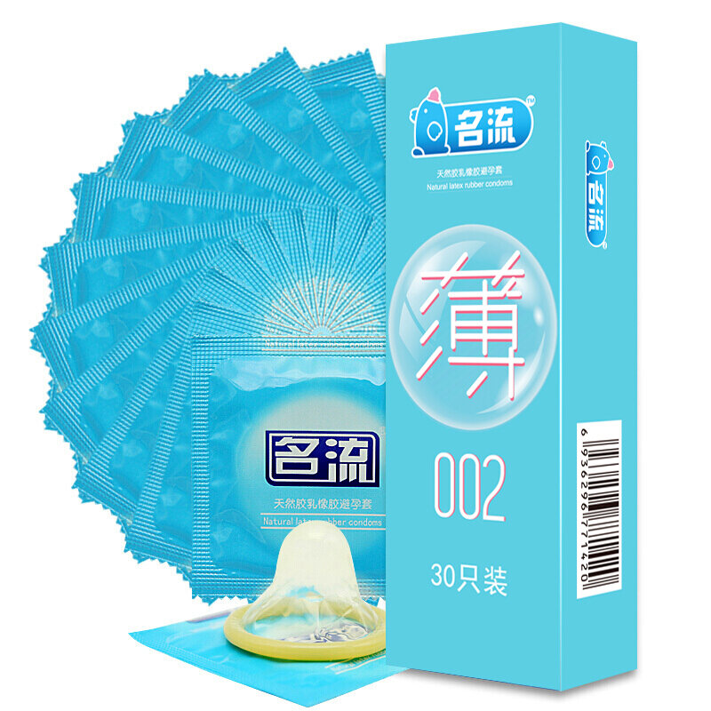Mingliu-Condones Ultra delgados para hombre, Condones de goma Natural para placer, funda para pene, 5 tipos, 30 unidades