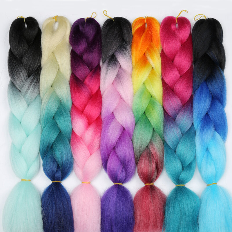 LISIHAIR длинные, радужной расцветки, синтетические плетеные волосы, 88 цветов в наличии, пряди для наращивания, огромные косички Прически