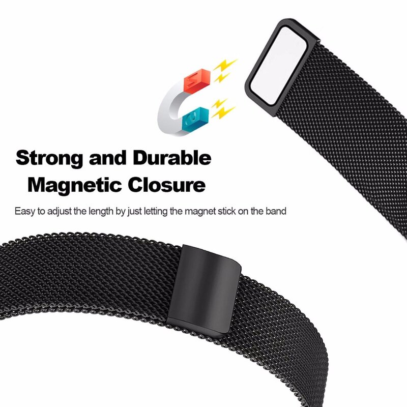 Milanese Watchband 18/20/22mm for Samsung Galaxy Watch 46mm 42mm Gear S3 S2 Classic Amazfit Bip Huawei GT 2 Magnetic Band Strap