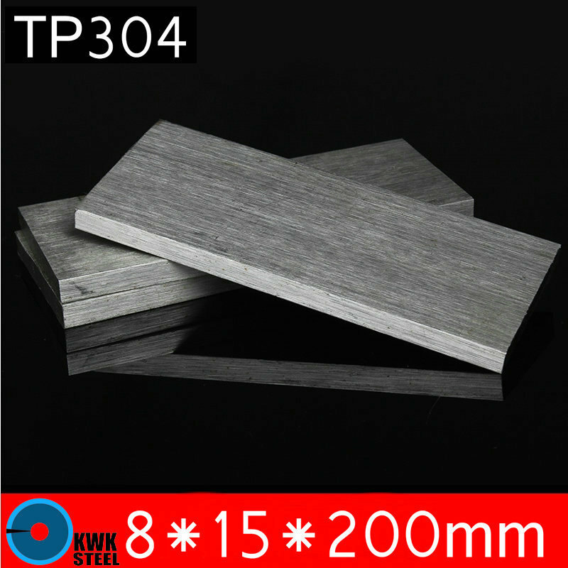 Placa de aço inoxidável tp304, 8*15*200mm, placa de aço inoxidável com certificado iso, 304, frete grátis