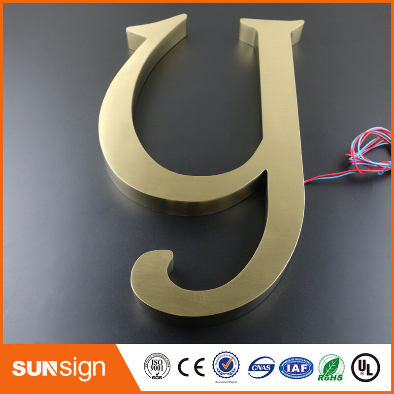 Personalizzata in metallo lettera segno 3d i segni della lettera