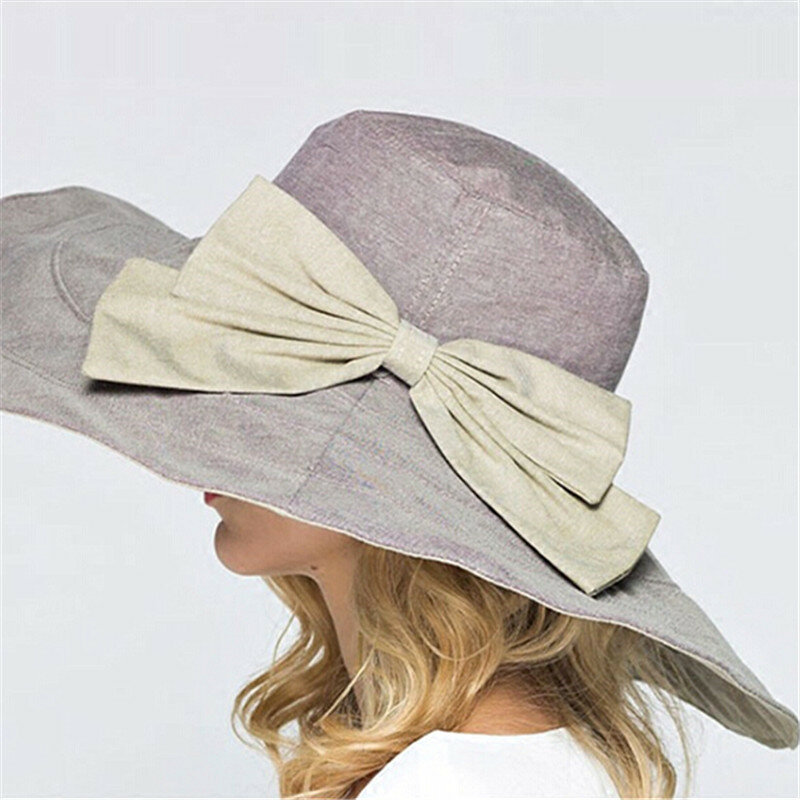 Xthree sombrero reversible para mujer, gorra de playa de ala supergrande, sombrero para el sol, estilo inglés