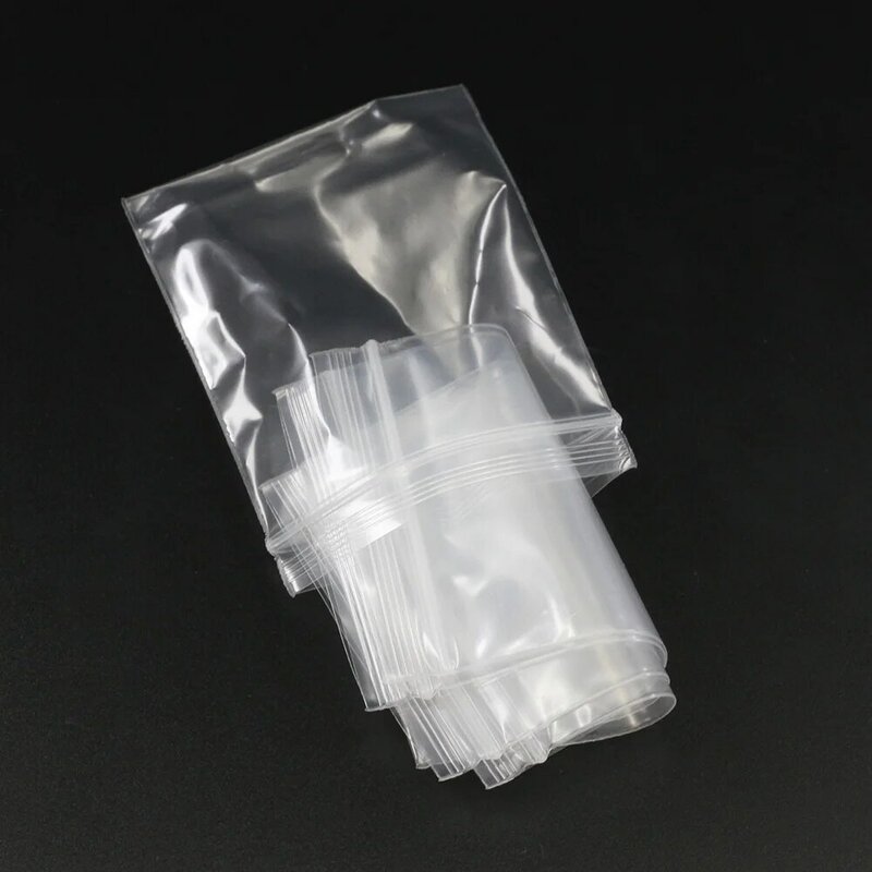 30-100 Stks/zak 4*6/5*7/6*8/7*10/8*12Cm Rits Lock Hersluitbare Plastic poly Clear Tassen Bulk Sieraden Craft Accessoire Verpakking