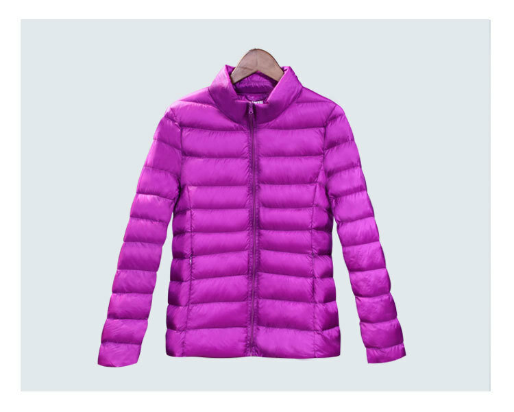 Abrigo corto de plumón de pato para mujer, chaqueta de plumón de pato blanca ligera, chaqueta de invierno delgada, abrigo de plumón portátil a prueba de viento, 14 colores, 2022
