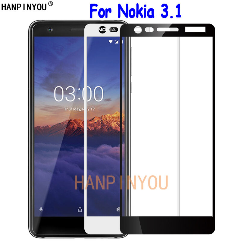 Para Nokia 3.1 (2018) 5.2 "Cobertura Completa-à prova de Explosão de Vidro Temperado Protetor de Tela Ultra Fina Película Protetora