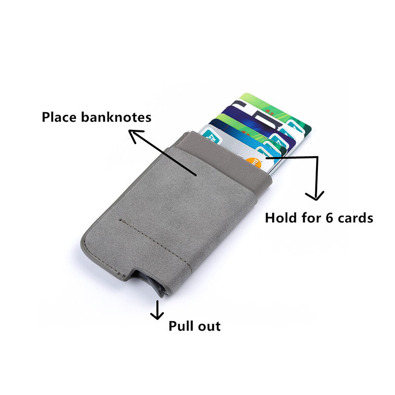ZOVYVOL dompet kartu RFID pria dan wanita, 6 kartu Pop Up bisnis pemegang kartu kredit dompet saku mode 2024