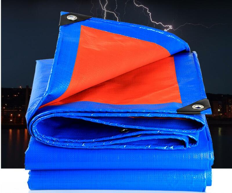 Lona de cubierta de artículos para exteriores, material impermeable, lona de lluvia, lona de camión, azul y naranja, Dimensiones Múltiples