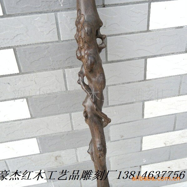 Bastón de ébano africano negro, rama de madera de caoba, raíz de árbol, se puede personalizar