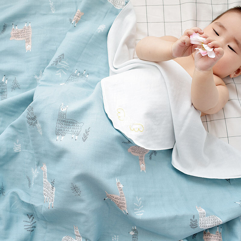Lençol 100% algodão para bebê recém-nascido, cobertor macio de dormir para bebês com 80x80cm