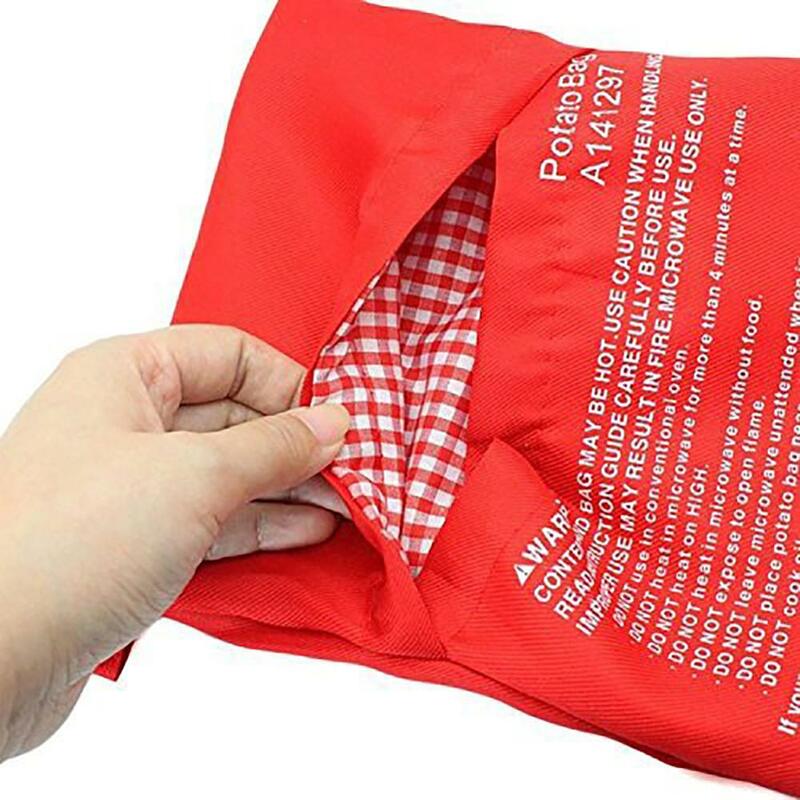 Красный микроволновая печь мешок для картофеля для выпечки картофеля Пособия по кулинарии сумка моющийся мешок для запекания запеченные к...