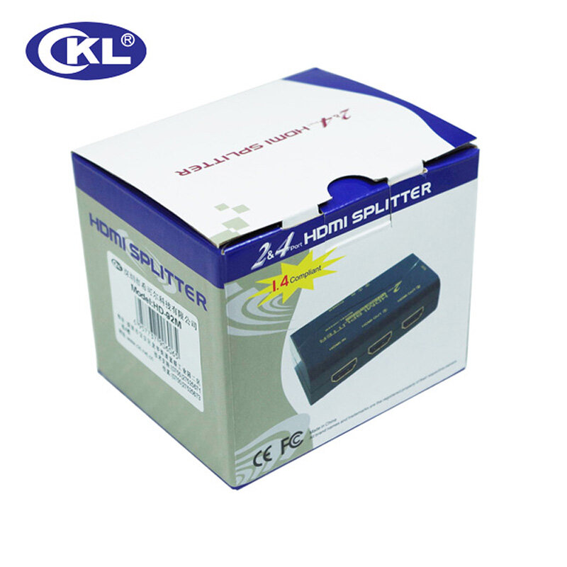 CKL HD-92M 1*2 2พอร์ตMini HDMI Splitterสนับสนุน1.4โวลต์3D 1080จุดสำหรับการตรวจสอบเครื่องคอมพิวเตอร์