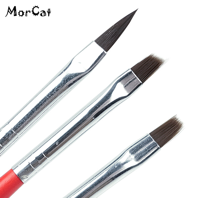 MorCat-pinceles para uñas, accesorios para manicura con mango de Gel UV, para dibujo y pintura, DIY