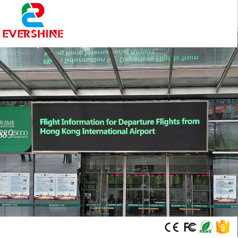 P10 RG Luar Disesuaikan LED Tanda papan display penggunaan ganda warna DIPIMPIN Iklan banner untuk bandara, rumah sakit, hotel dan persegi