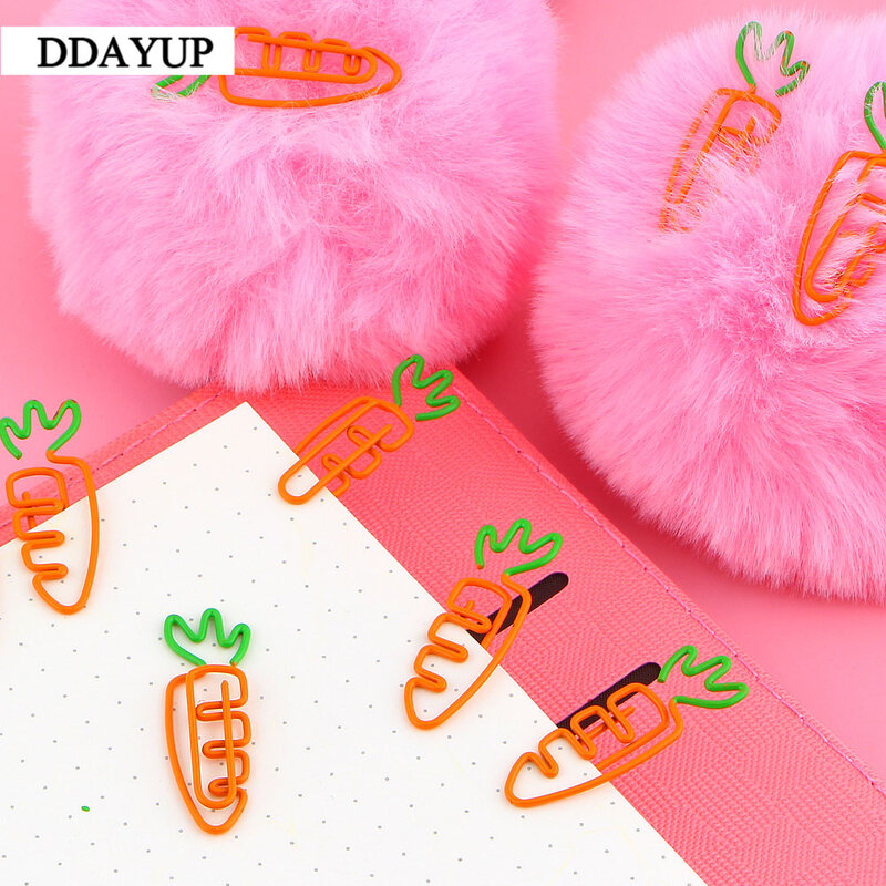 10 Pcs/set Kawaii Cute Metal Vegetable Carrot Radish Clips Fruit Notes Folder Message Photo Paper Clip Stationery Memo Clips