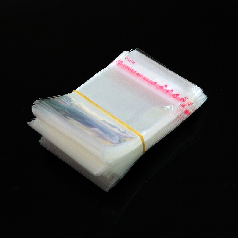200 шт., прозрачные самоклеящиеся пластиковые пакеты 11 х16 см