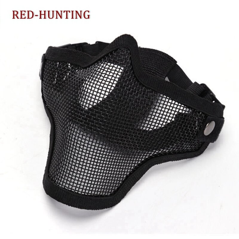 Стальная металлическая сетчатая полумаска для лица, тактическая защитная маска для пейнтбола, шлем для защиты поля