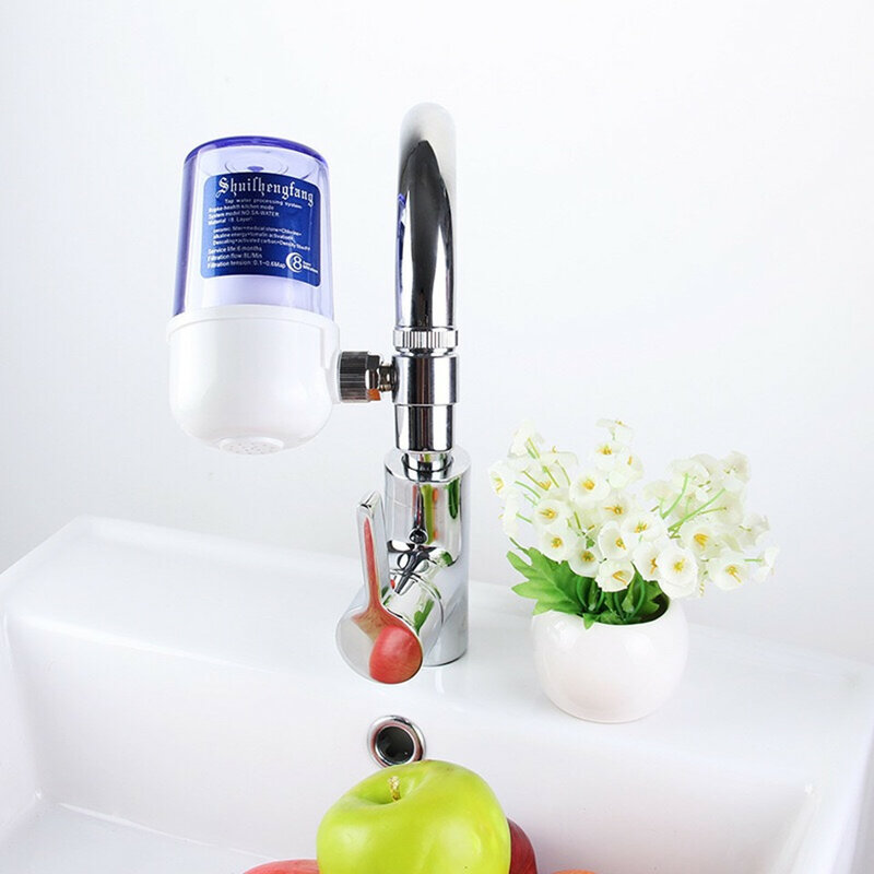 Purificador de agua para grifo de cocina, filtro de grifo lavable, mini filtro de agua transparente, Mancha visible