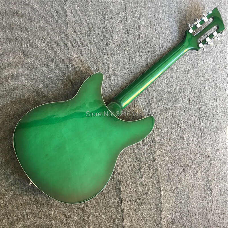 Groene Semi Hollow body Rick 360 Elektrische gitaar 12 snaren gitaar in Cherry burst kleur, alle Kleuren zijn beschikbaar, Groothandel