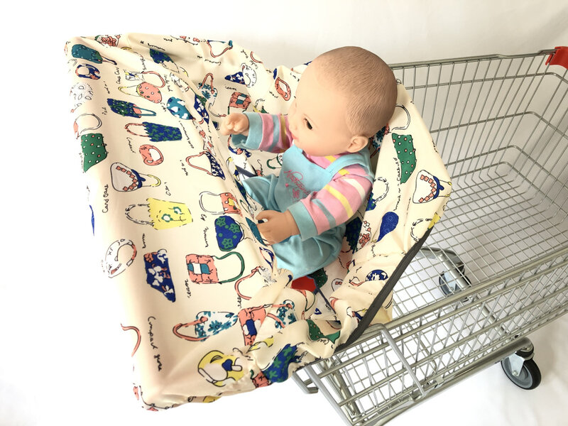 2 Dalam 1 Penutup Troli/Penutup Kursi Tinggi untuk Bayi Bayi & Balita/Alas Bantal Anak untuk Keranjang Belanja Supermarket/Penutup Keranjang Belanja