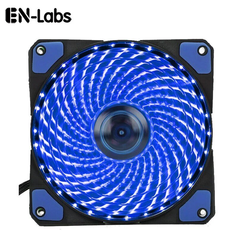 En-Labs-Dissipateur thermique ultra silencieux pour ordinateur, ventilateur de refroidissement avec anti-vibration, 12cm, 12VDC 3P IDE 4pin, 120mm, 16dB